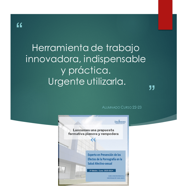 El alumnado de la primera promoción del Experto en Prevención de los Efectos de la Pornografía en la Salud Afectivo-Sexual emite su evaluación.